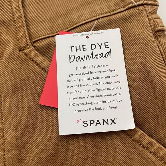 NWT SPANX Stretch Twill Ankle Cargo Pant Honey Glow Sz PS Petite Small Stretch - Picture 5 of 9